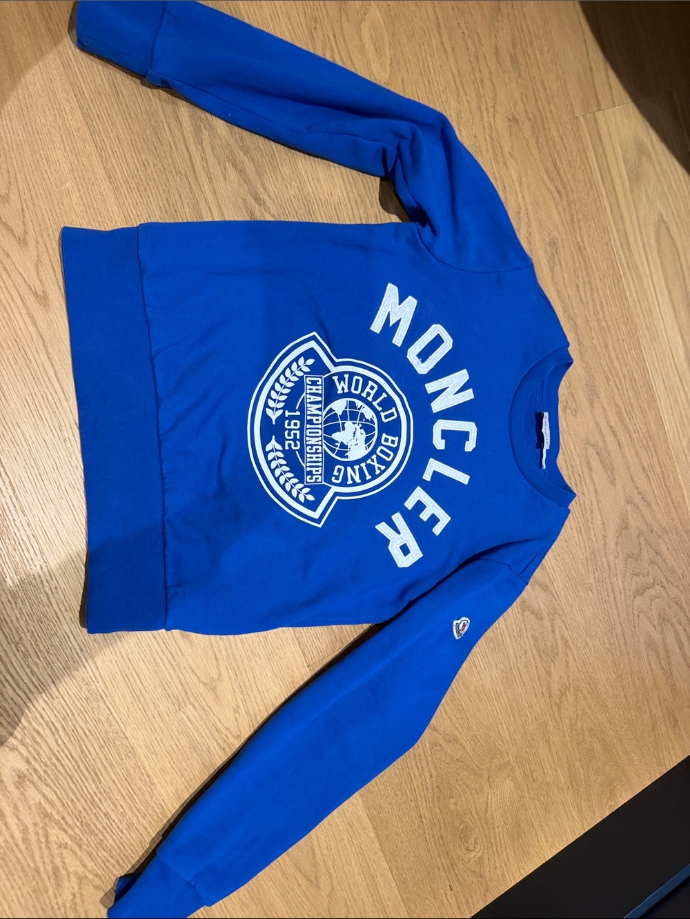 Moncler Royal Blue Logo Graphic Crewneck Sweatshirt